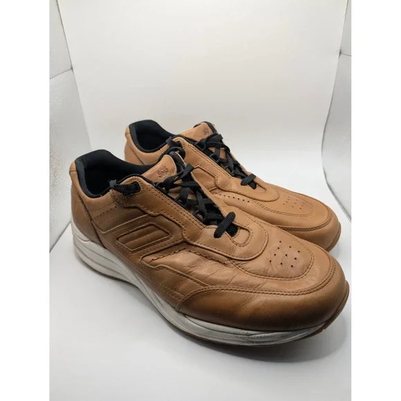 SAS Walking Shoes Mens 13 W Tan Journey Mesh Leather Lace Up Comfort Sneakers - Picture 1 of 6